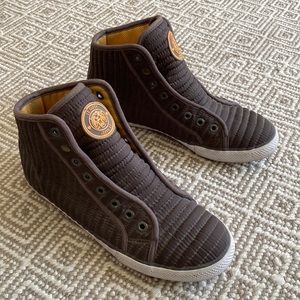 Brown quilted Ed Hardy hightops